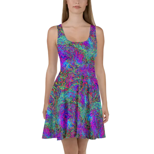 Electric Marmalade on a Skater Dress