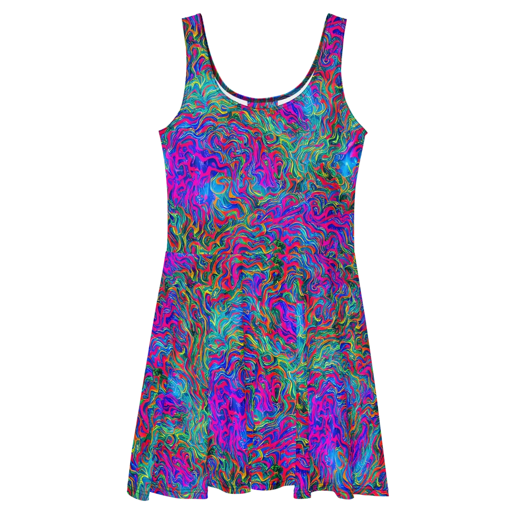 Electric Marmalade on Skater Dress — Front