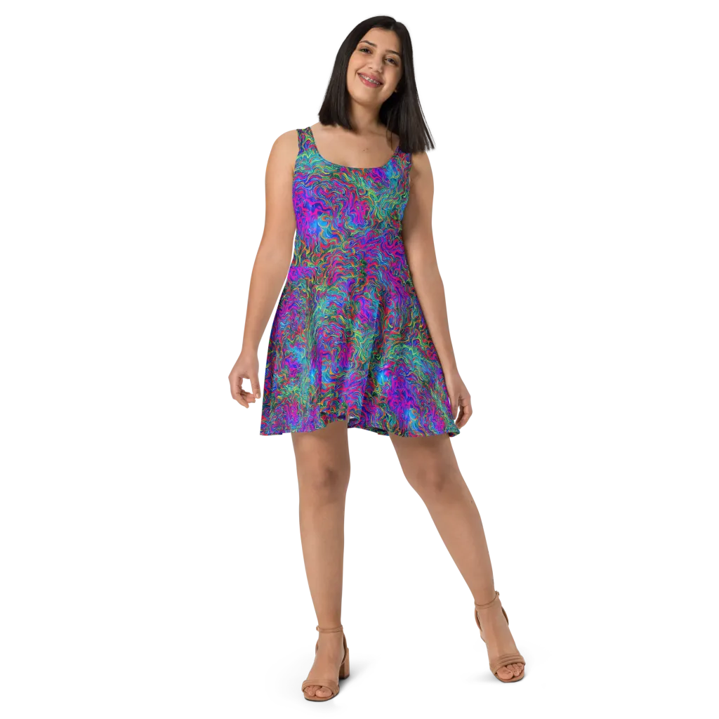 Electric Marmalade on Skater Dress — Front