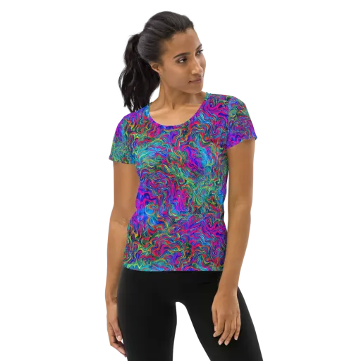 Electric Marmalade on a Women's Athletic T-Shirt