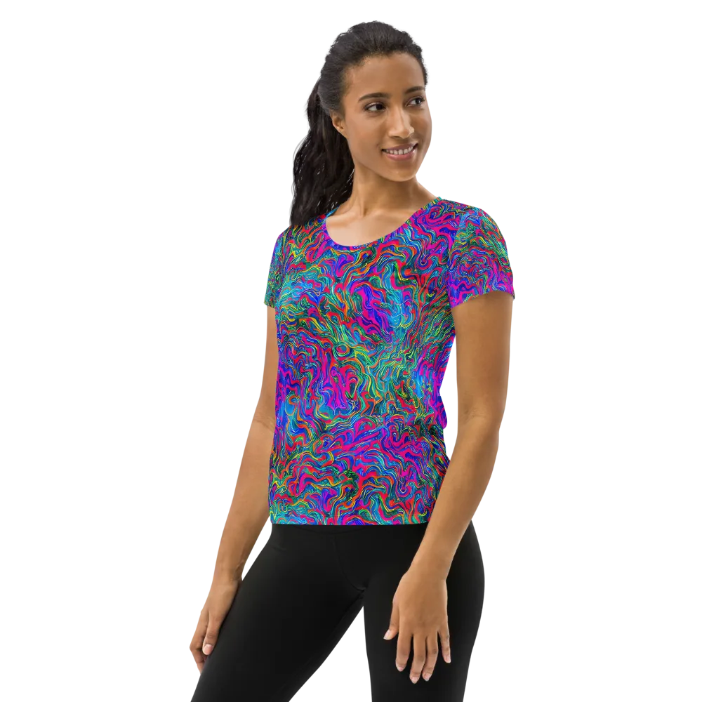 Electric Marmalade on Women's Athletic T-Shirt — Left