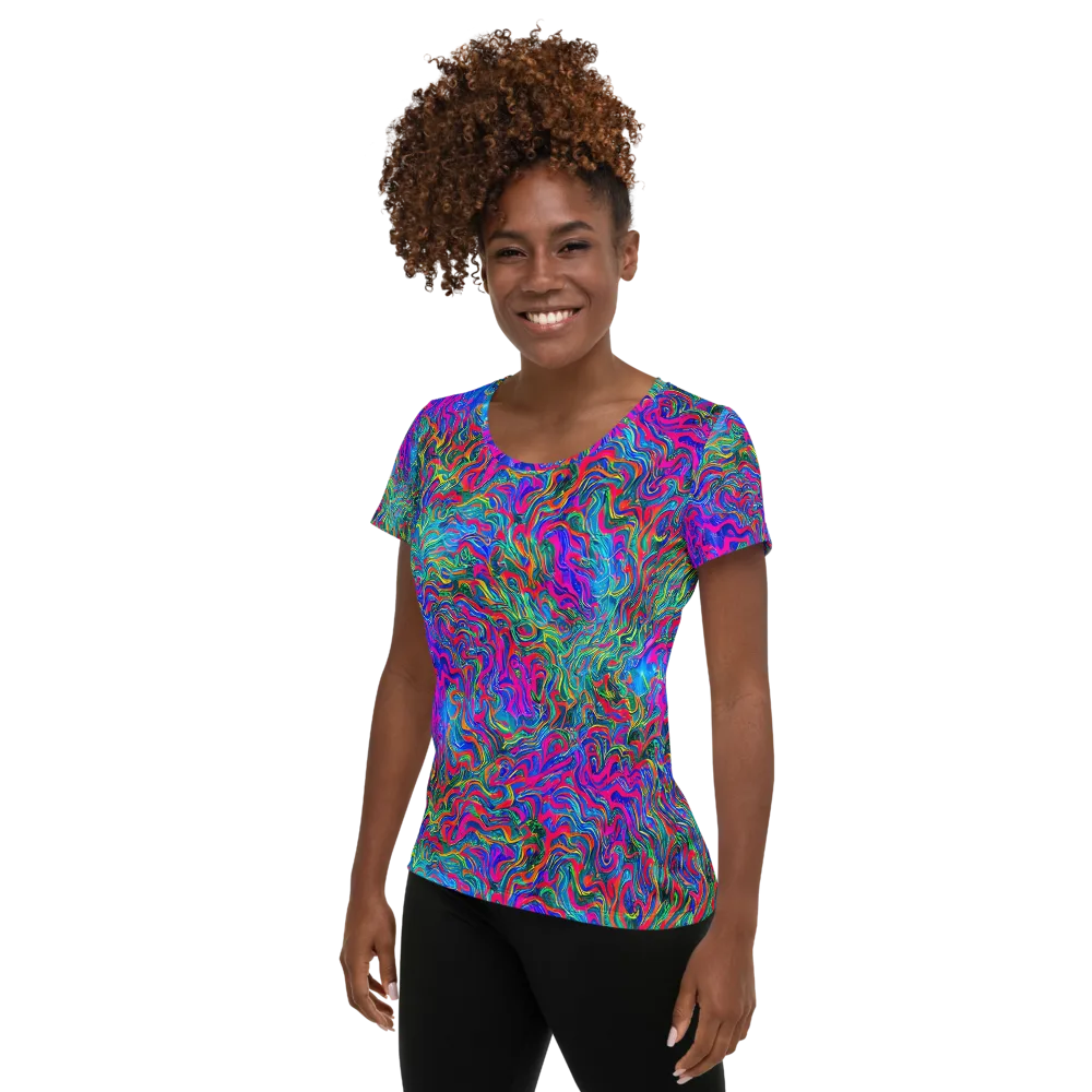 Electric Marmalade on Women's Athletic T-Shirt — Left