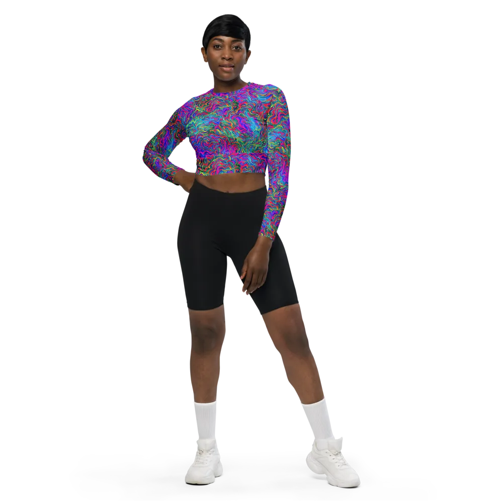 Electric Marmalade on Long Sleeve Crop Top — Front