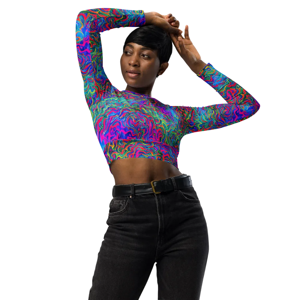 Electric Marmalade on Long Sleeve Crop Top — Front