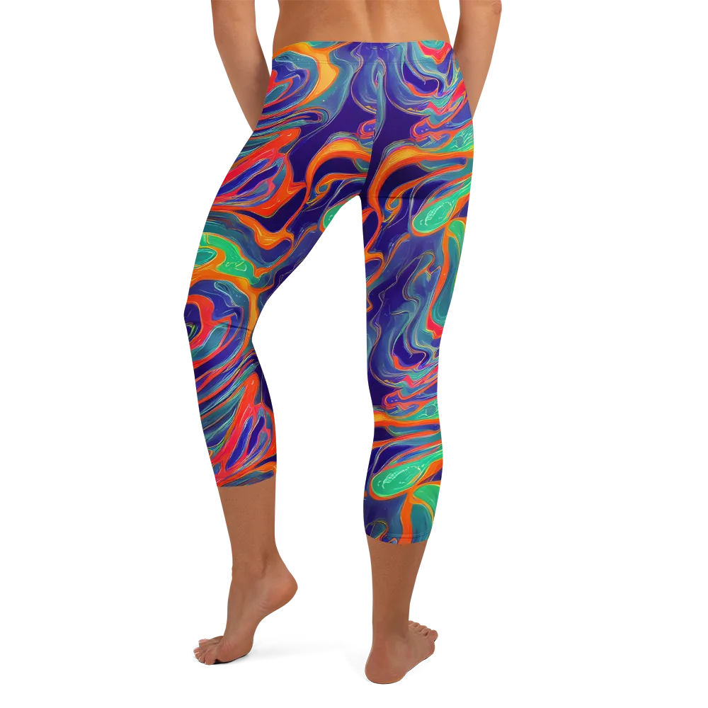 Colorwave Riot on Capri Leggings — Back