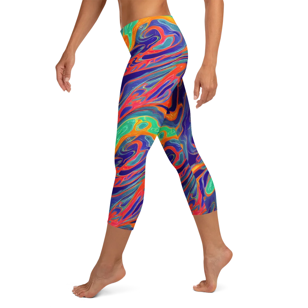 Colorwave Riot on Capri Leggings — Left