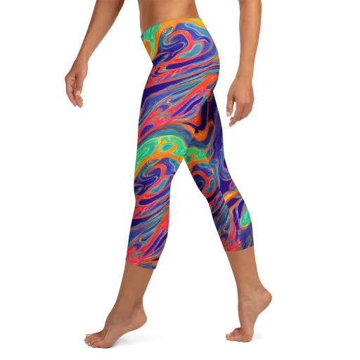 Colorwave Riot on a Capri Leggings