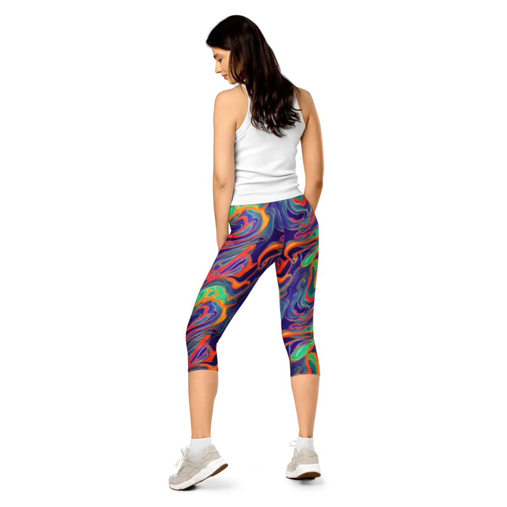 Colorwave Riot on Capri Leggings — Back