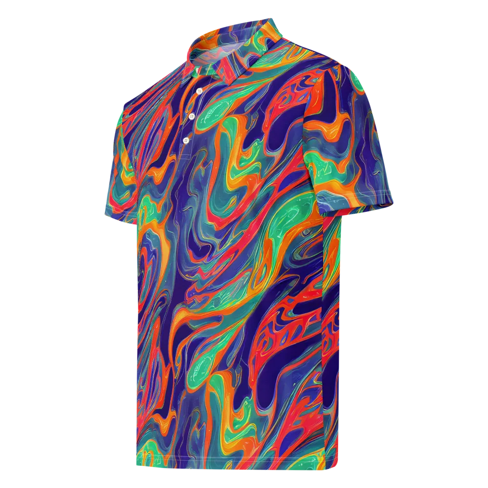 Colorwave Riot on Men's Slim Fit Polo Shirt — Left Front