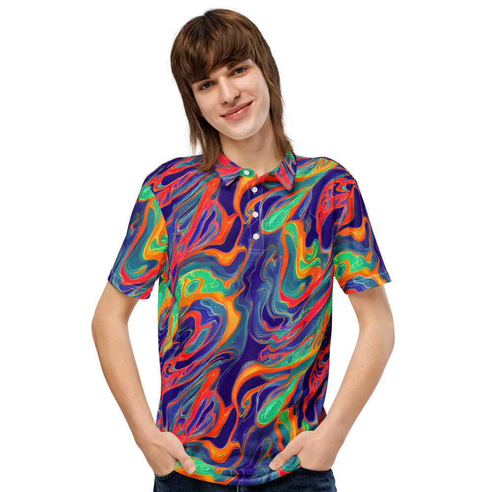 Colorwave Riot on Men's Slim Fit Polo Shirt — Front