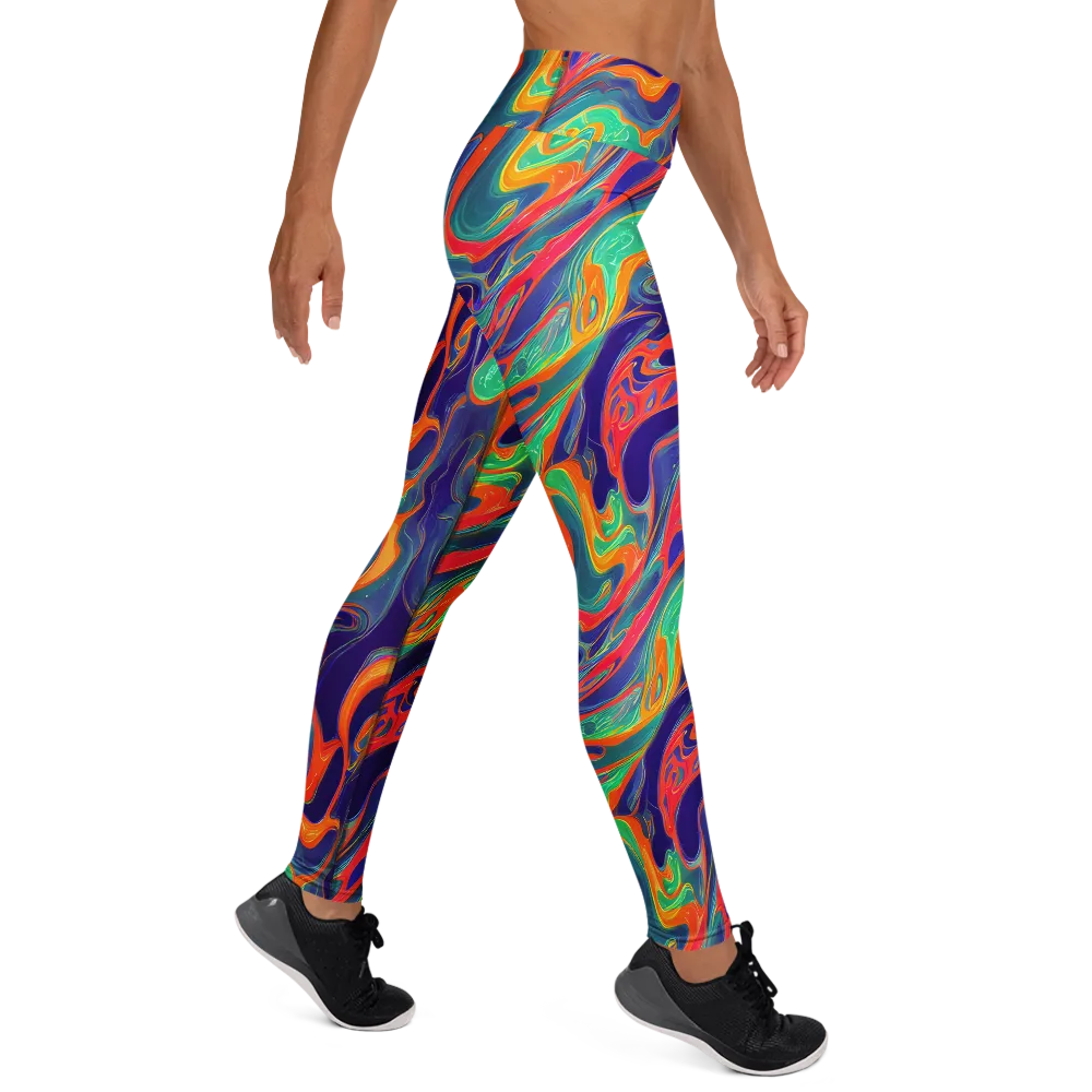 Colorwave Riot on Yoga Leggings — Right