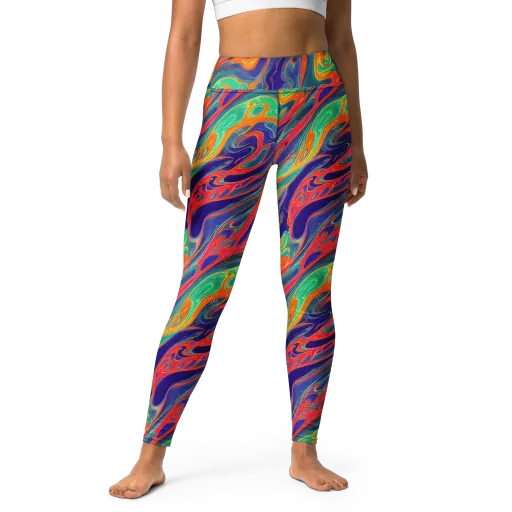 Colorwave Riot on a Yoga Leggings