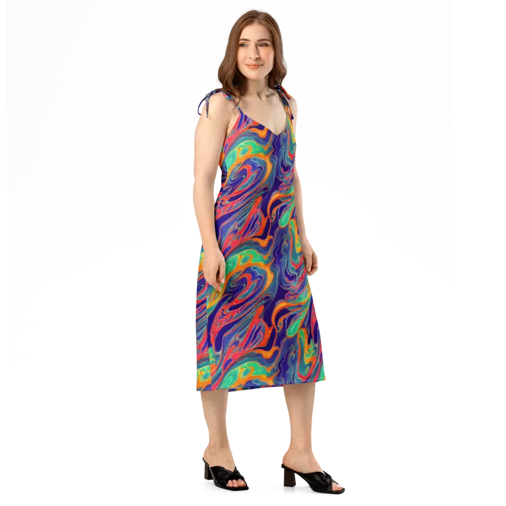 Colorwave Riot on Slip Dress — Right Front