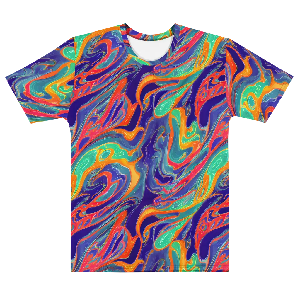 Colorwave Riot on Men's Cotton Crew Neck T-Shirt — Front
