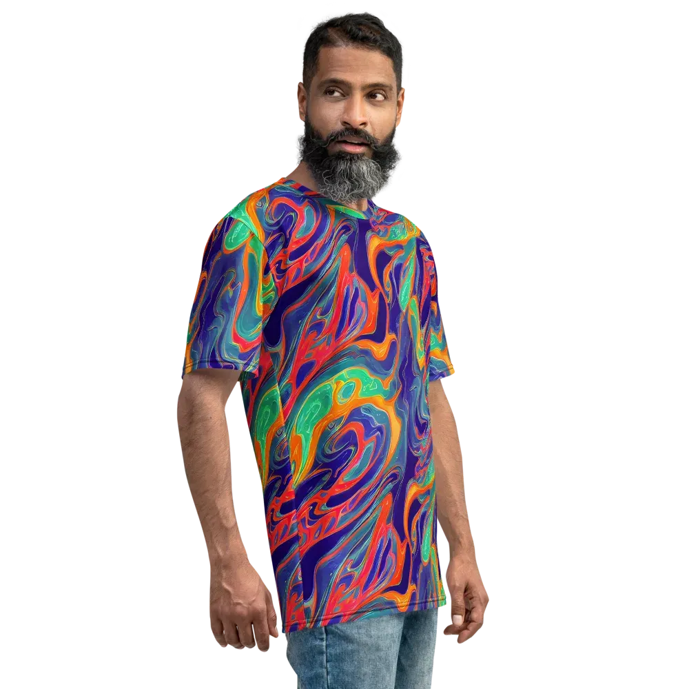 Colorwave Riot on Men's Crew Neck T-Shirt — Right
