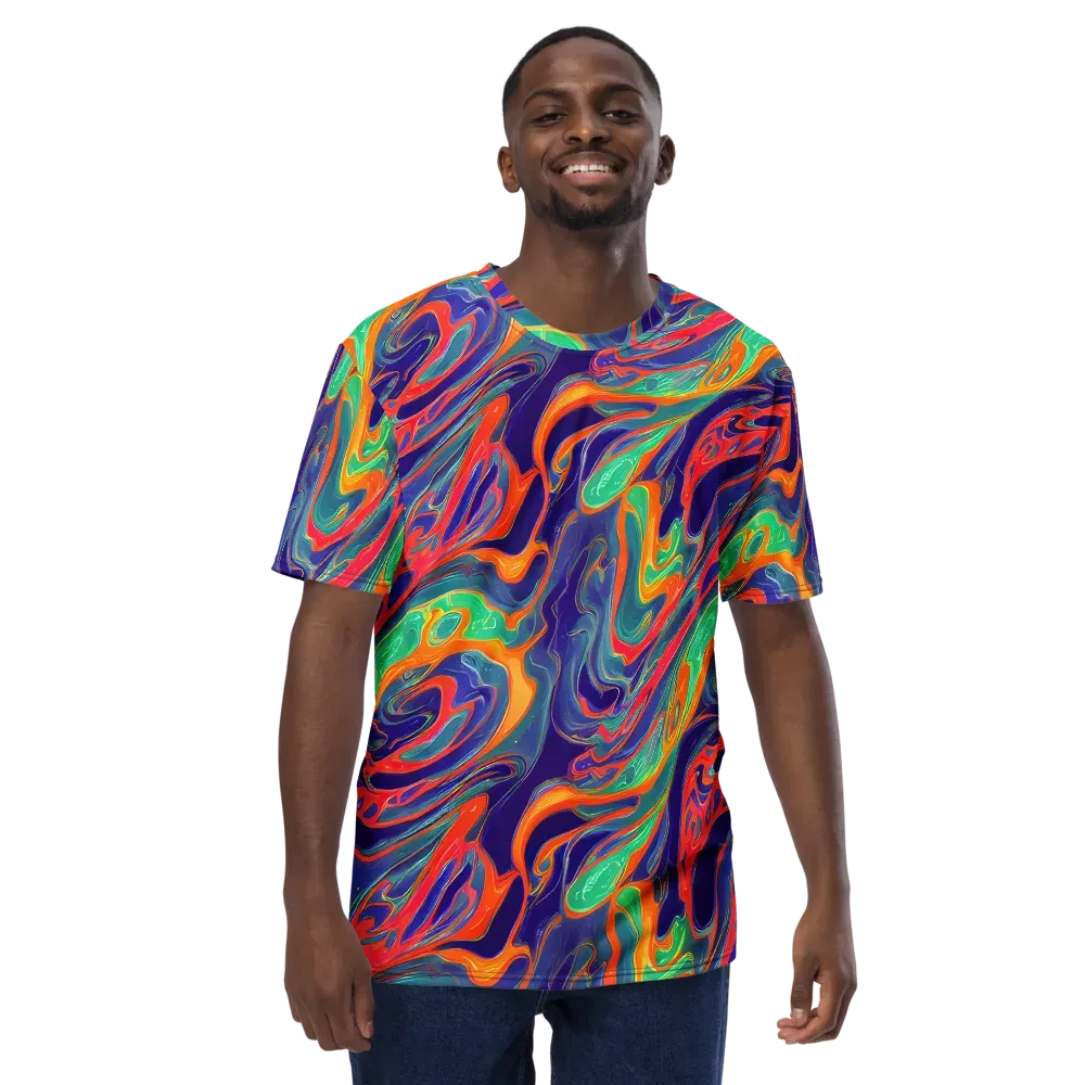 Colorwave Riot on Men's Crew Neck T-Shirt — Front