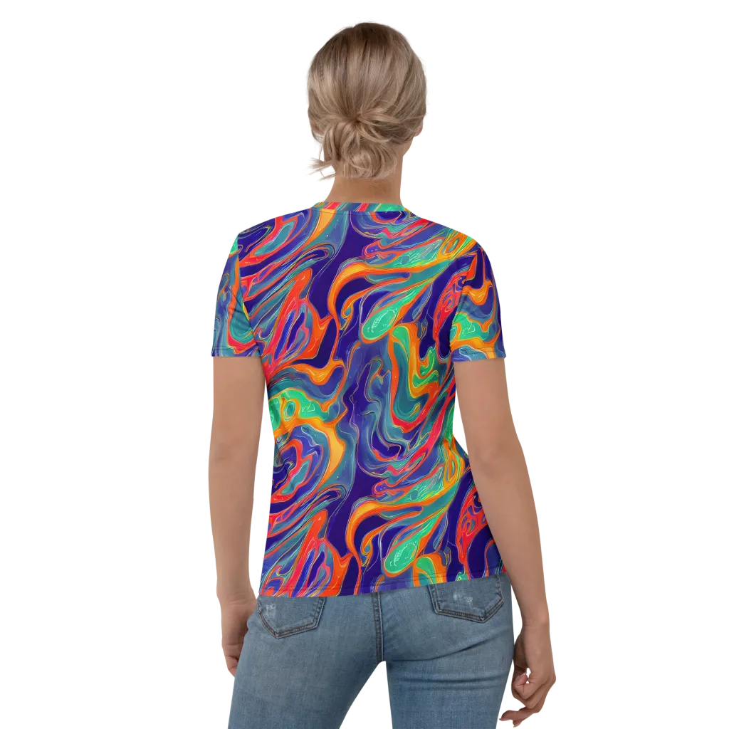 Colorwave Riot on Women's Crew Neck T-Shirt — Back