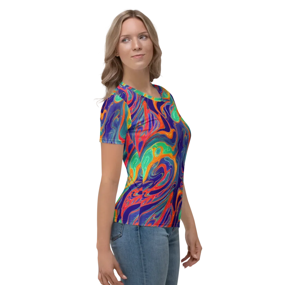 Colorwave Riot on Women's Crew Neck T-Shirt — Right