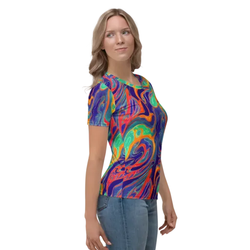 Colorwave Riot on a Women's Crew Neck T-Shirt