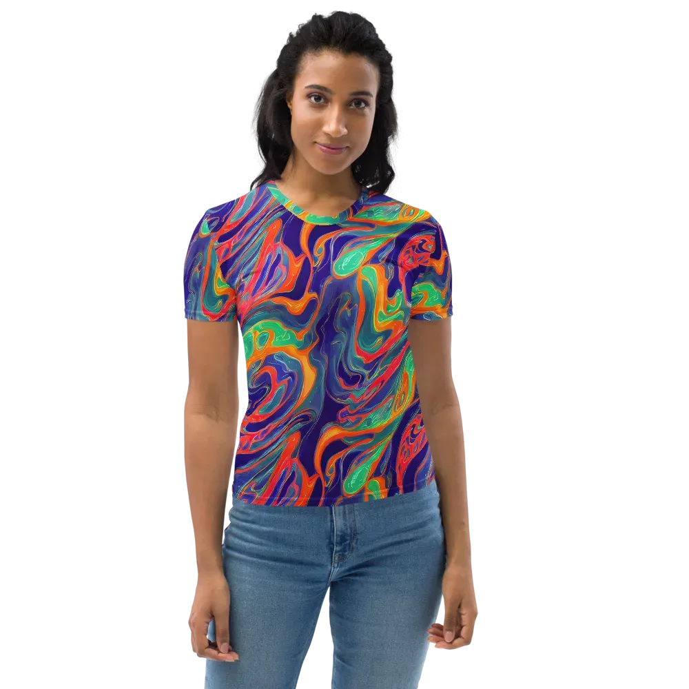 Colorwave Riot on Women's Crew Neck T-Shirt — Front