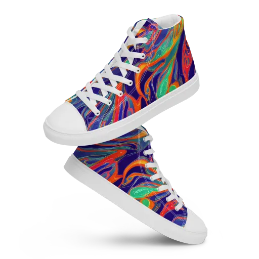 Colorwave Riot on a Women's High Top Canvas Shoes