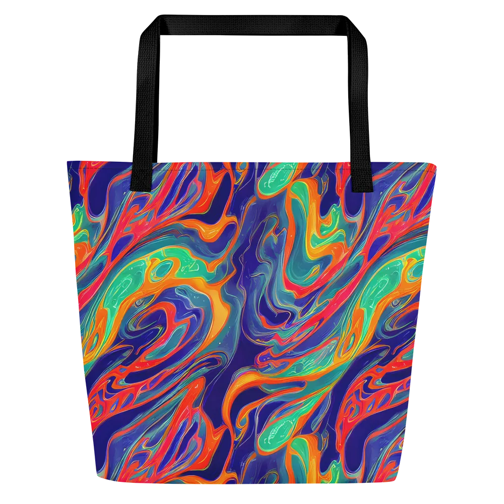 Colorwave Riot on Large Tote Bag W/ Pocket — Front