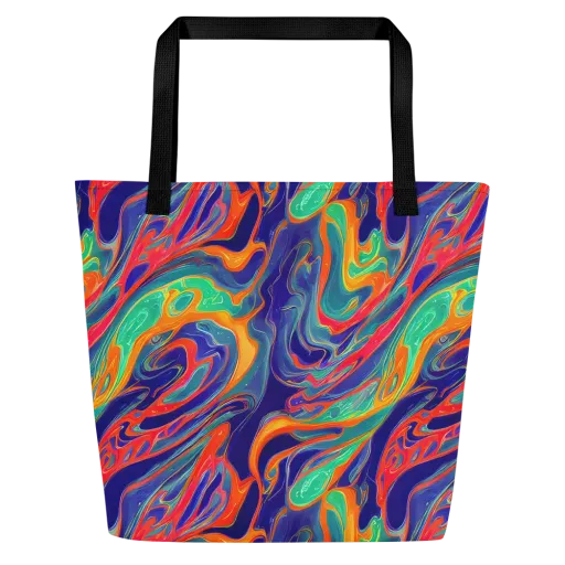 Colorwave Riot on a Large Tote Bag W/ Pocket