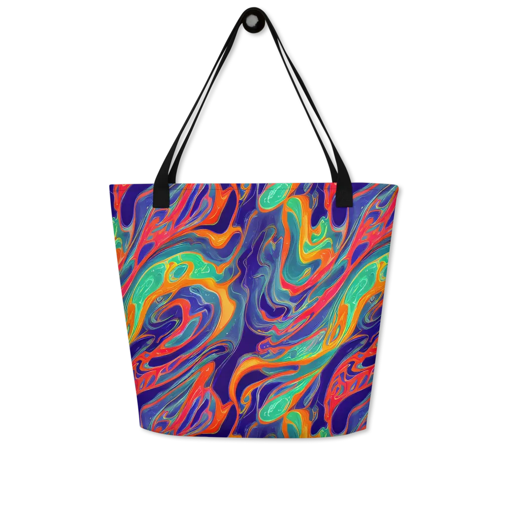 Colorwave Riot on Large Tote Bag W/ Pocket — Front