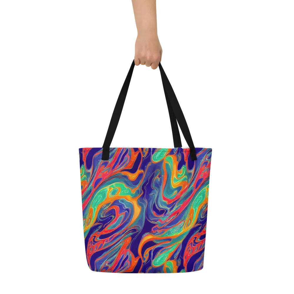 Colorwave Riot on Large Tote Bag W/ Pocket — Front