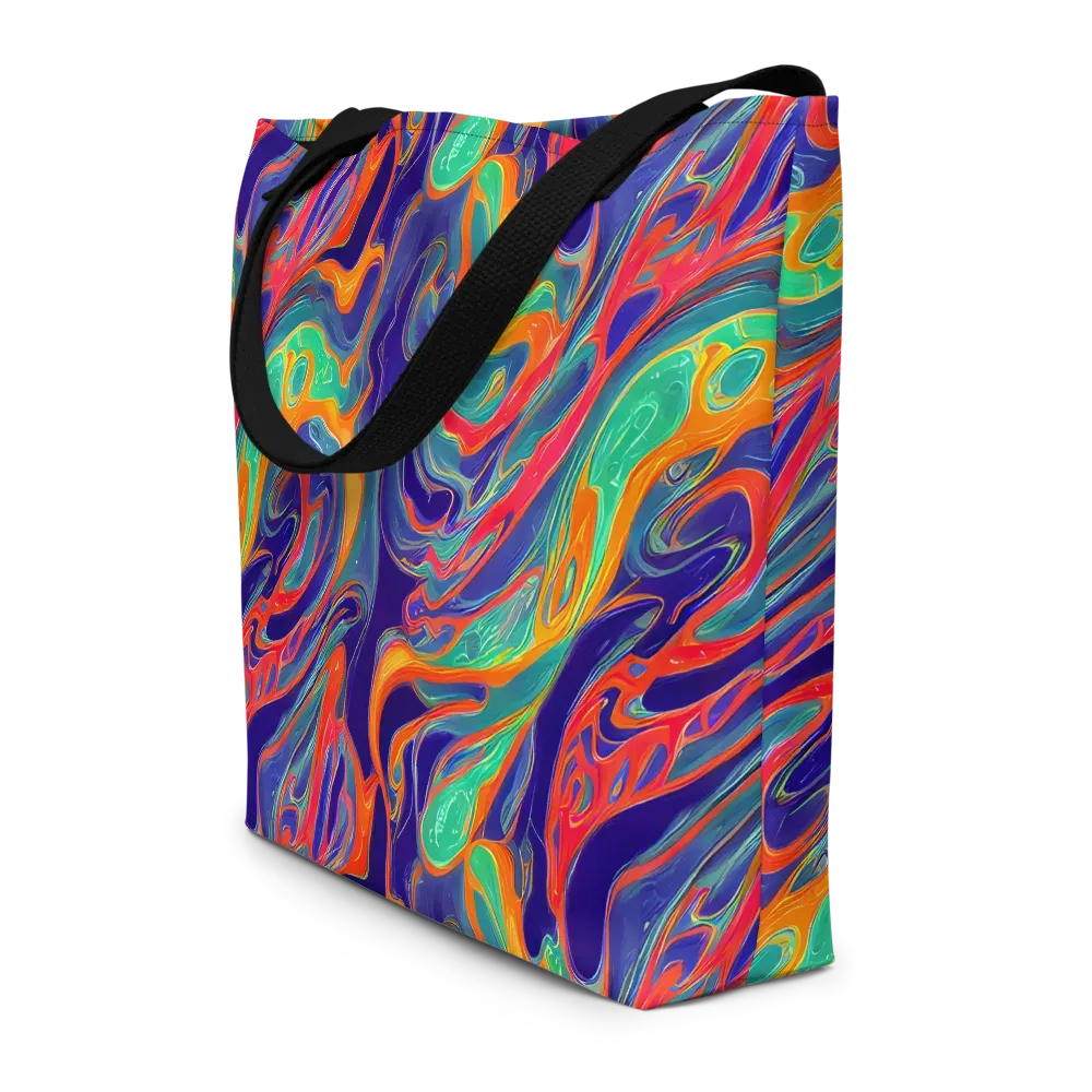 Colorwave Riot on Large Tote Bag W/ Pocket — Front