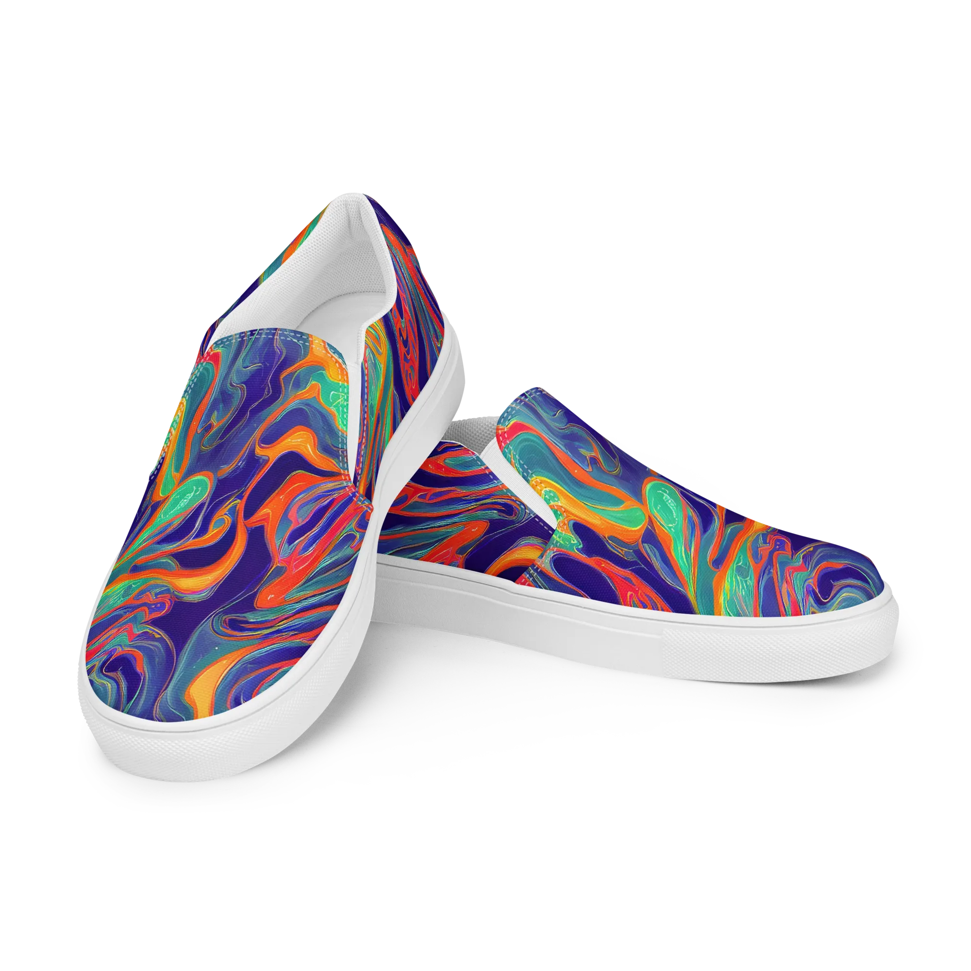 Colorwave Riot on Women's Slip-On Canvas Shoes — Left Front