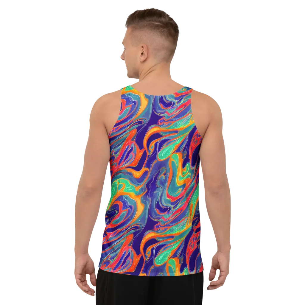 Colorwave Riot on Men's Tank Top — Back