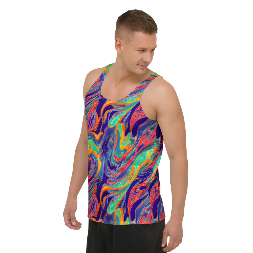 Colorwave Riot on Men's Tank Top — Left Front