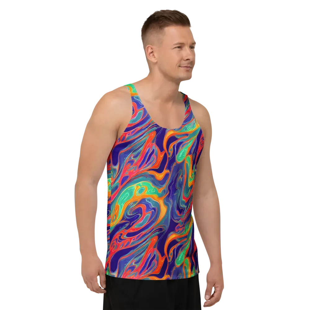 Colorwave Riot on Men's Tank Top — Right Front