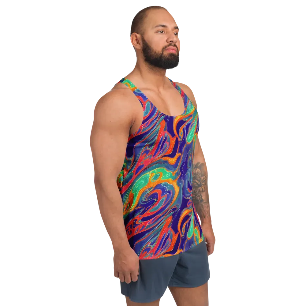 Colorwave Riot on Men's Tank Top — Right Front