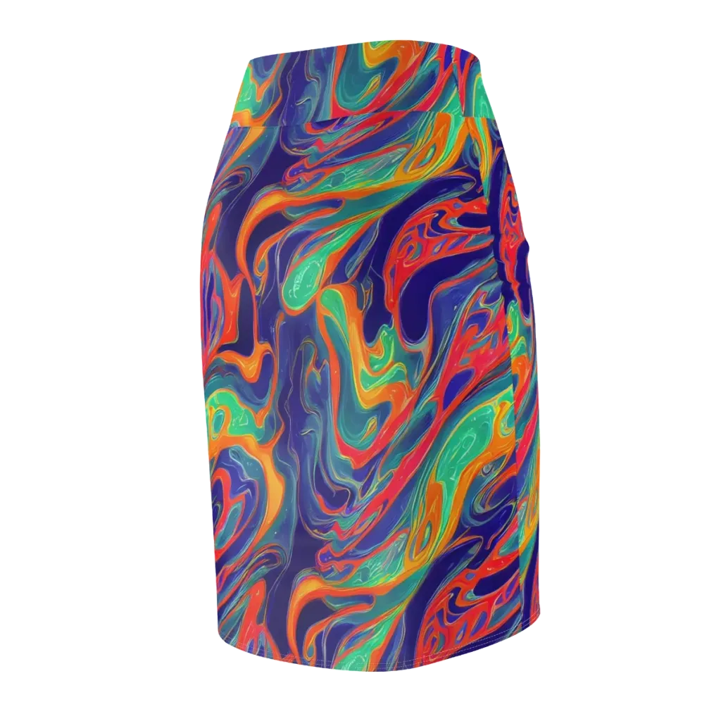 Colorwave Riot on Pencil Skirt — Back Side