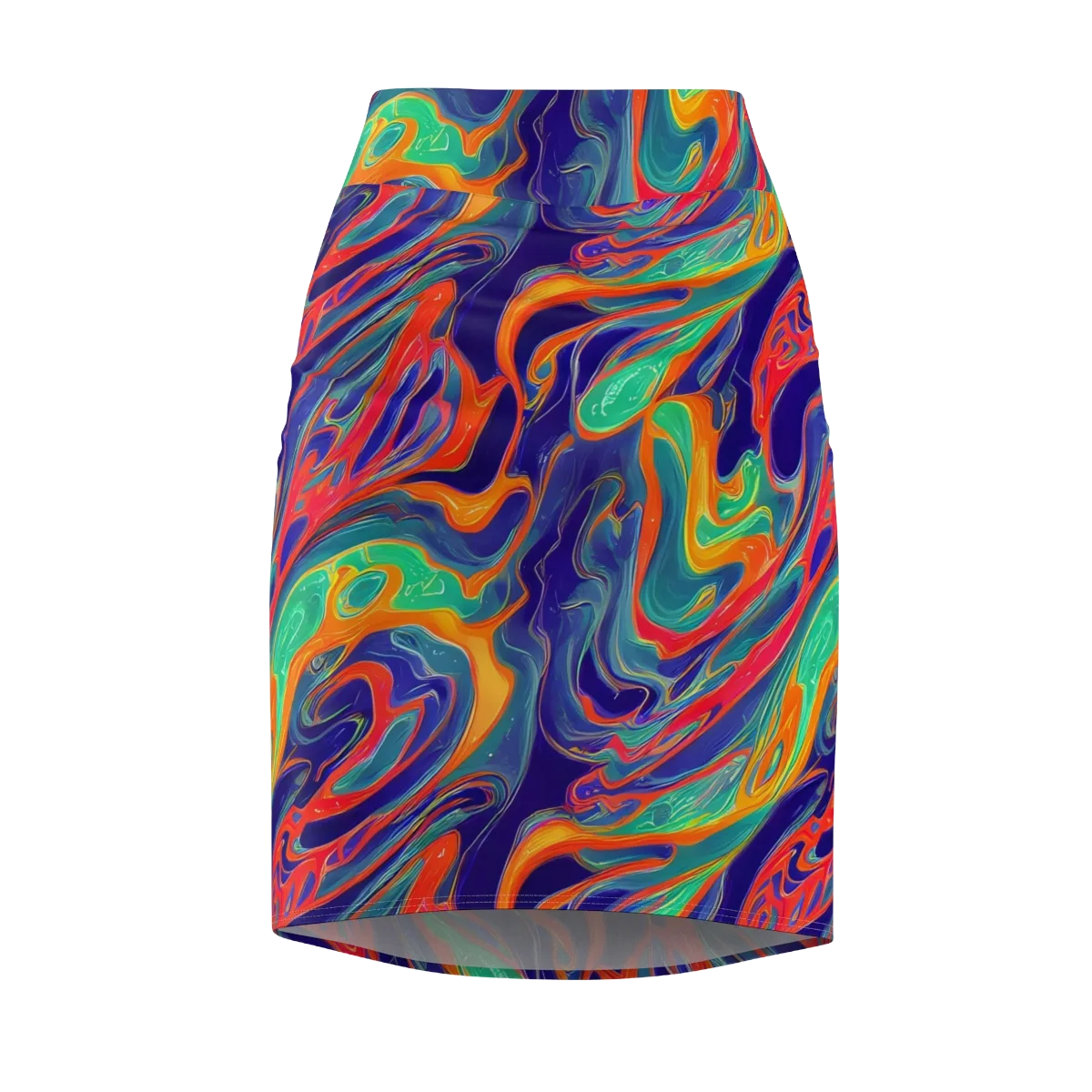 Colorwave Riot on Pencil Skirt — Front
