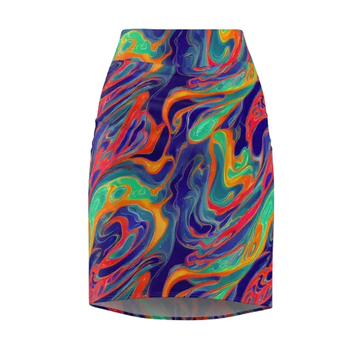 Colorwave Riot on a Pencil Skirt
