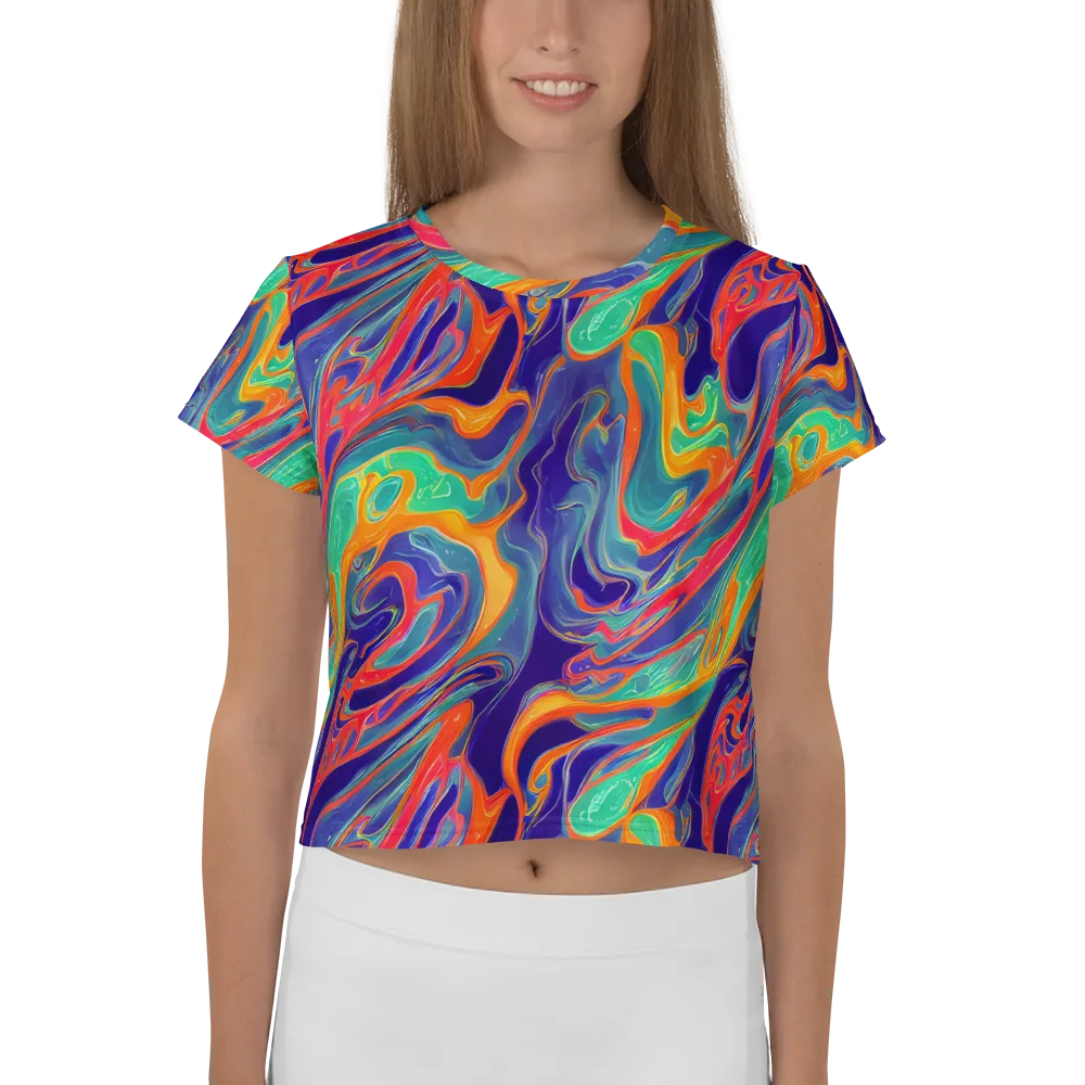 Colorwave Riot on Crop Tee — Front