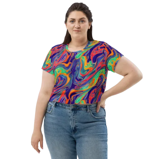 Colorwave Riot on a Crop Tee