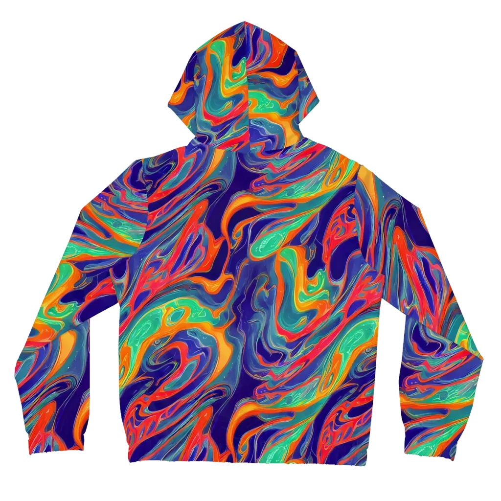 Colorwave Riot on Women's Full-Zip Hoodie — Back