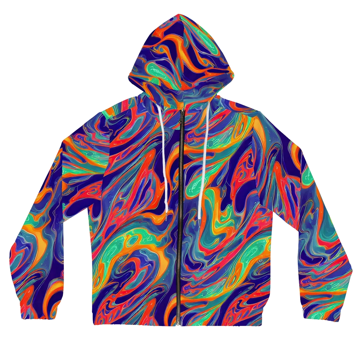 Colorwave Riot on Women's Full-Zip Hoodie — Front