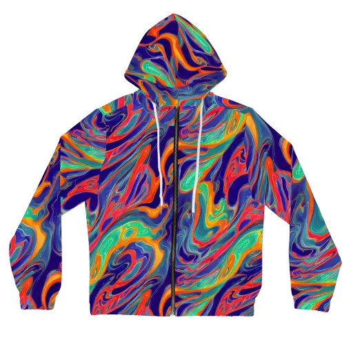 Colorwave Riot on a Women's Full-Zip Hoodie