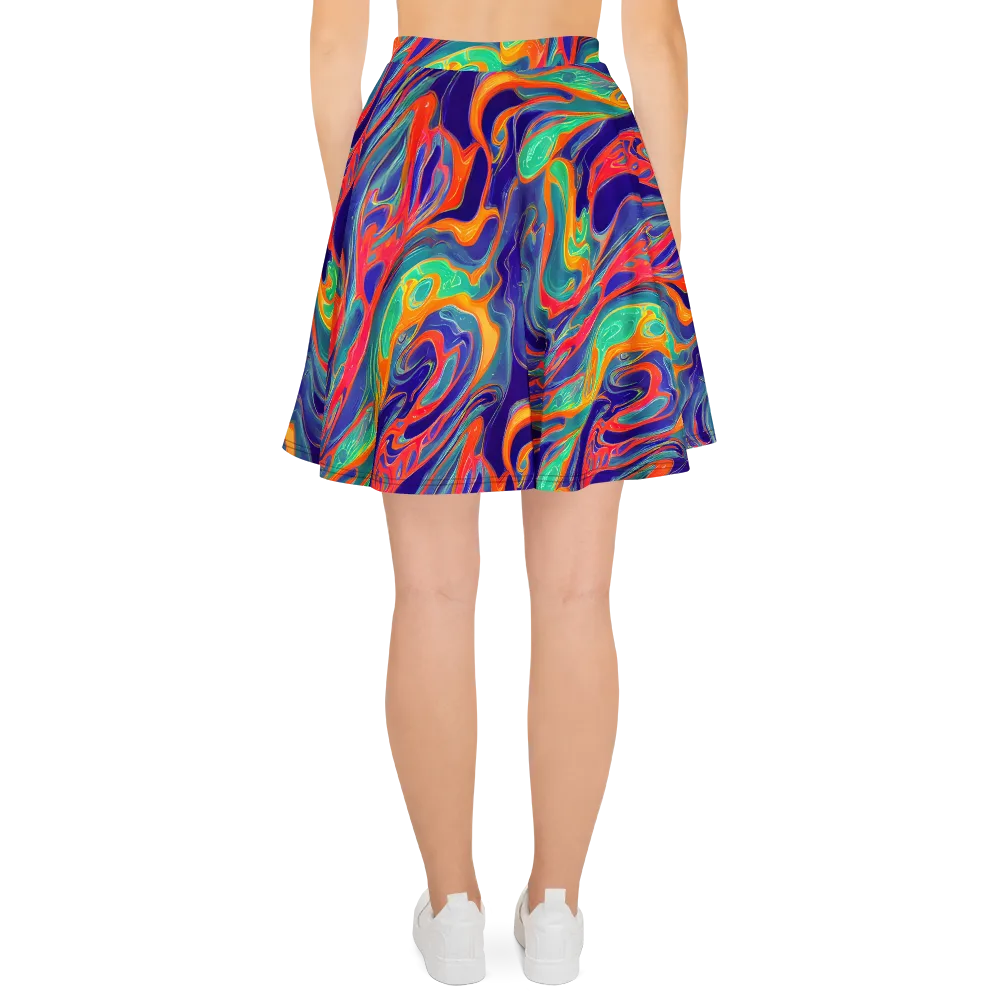 Colorwave Riot on Skater Skirt — Back