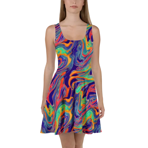 Colorwave Riot on a Skater Dress