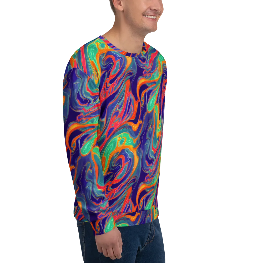 Colorwave Riot on Sweatshirt — Right Front