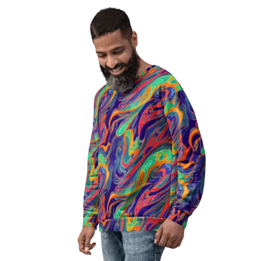 Colorwave Riot on a Sweatshirt