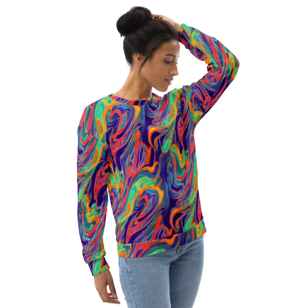 Colorwave Riot on Sweatshirt — Right Front
