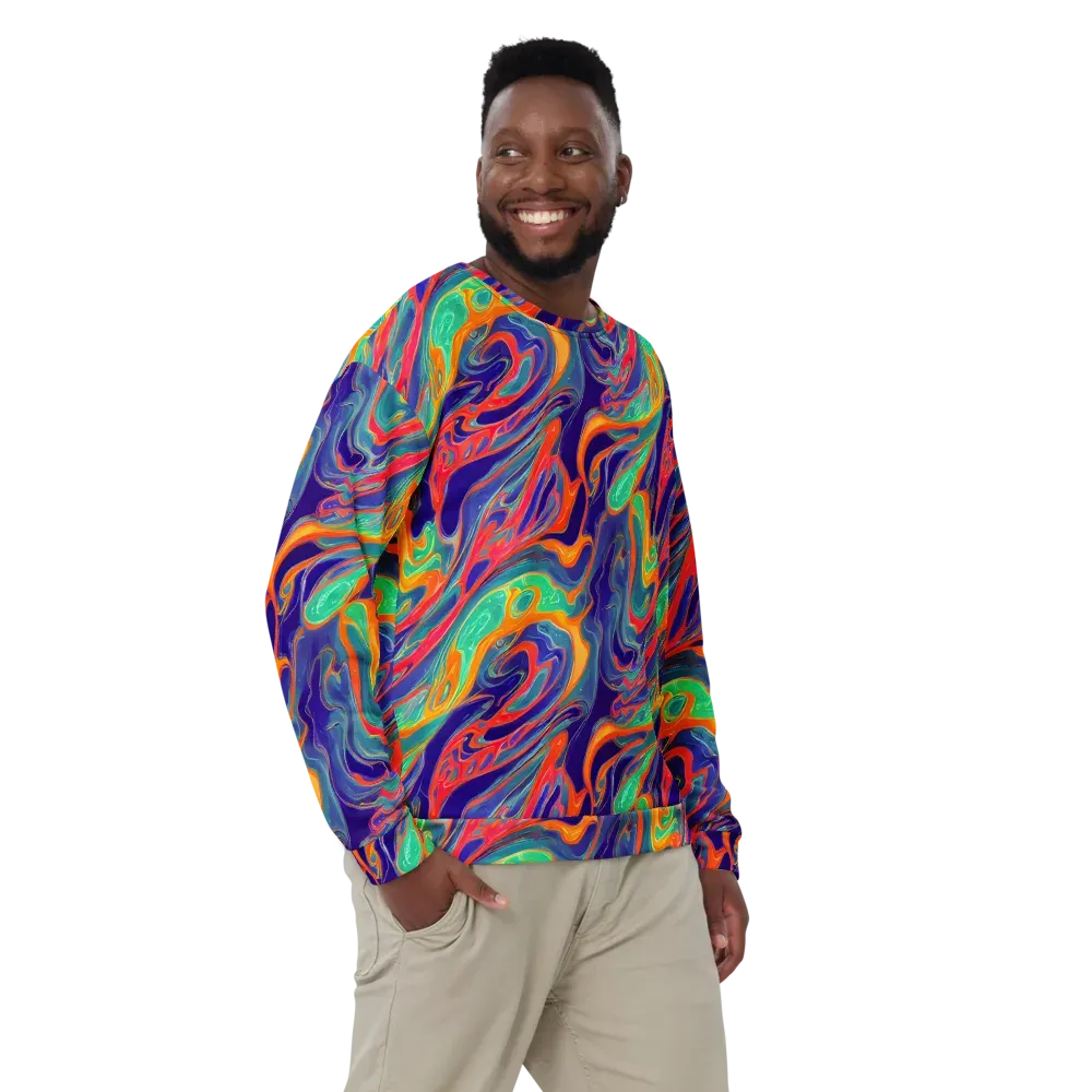Colorwave Riot on Sweatshirt — Front