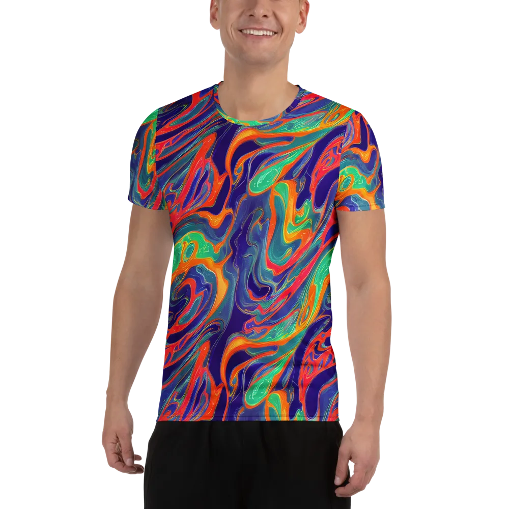 Colorwave Riot on Men's Athletic T-Shirt — Front